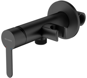 Mezclador sanitario de ducha con soporte Negro Oslo